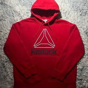 SOLD - Reebok Red Hoodie Sweatshirt with White Logo